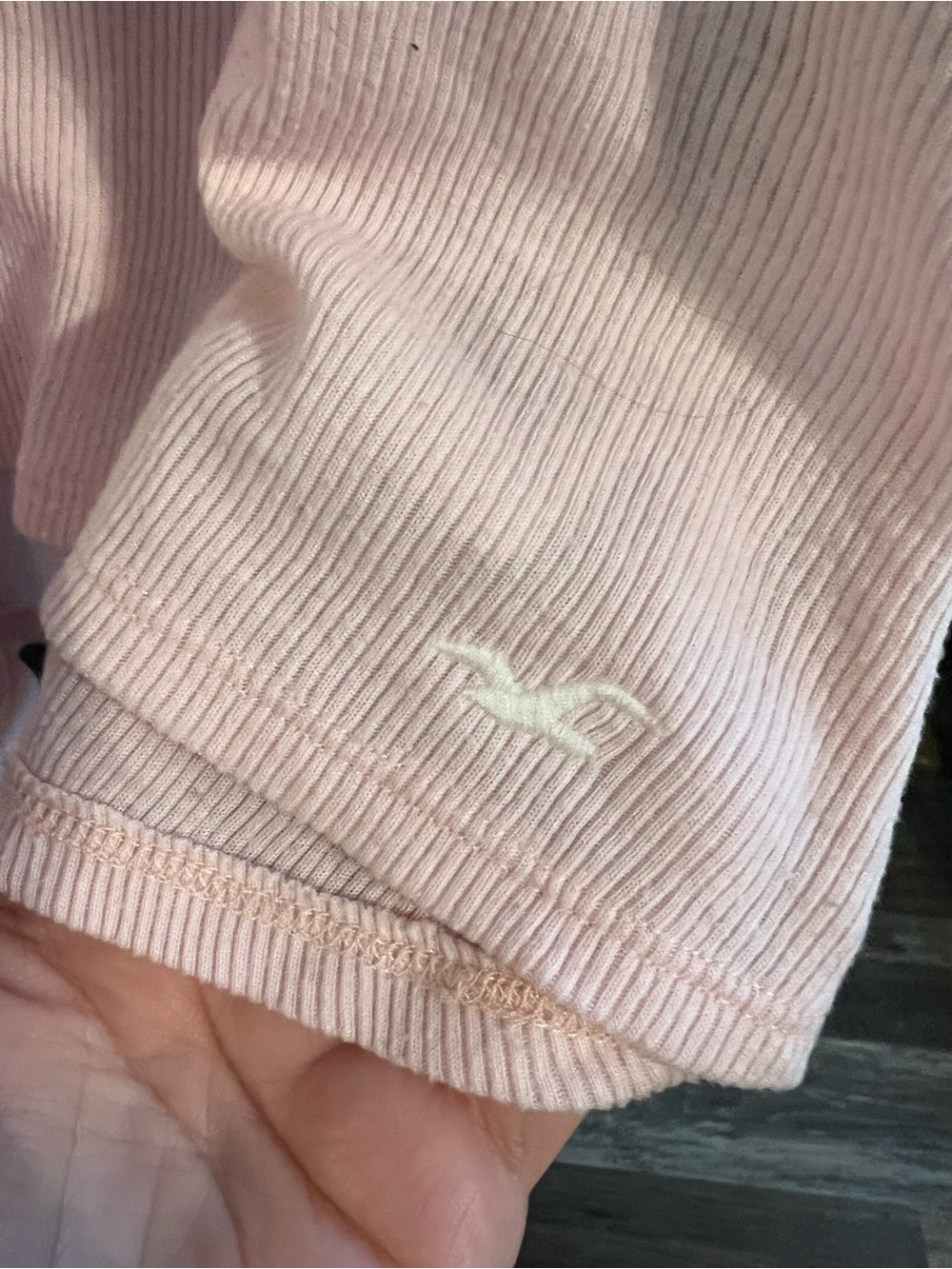 Hollister Pale Pink Ribbed Lace-Up Racerback Tank - Picture 3 of 4